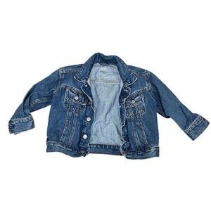 GAP Kids Denim  Jacket Girls Size 3 yeats Blue Button Front Chest Pockets